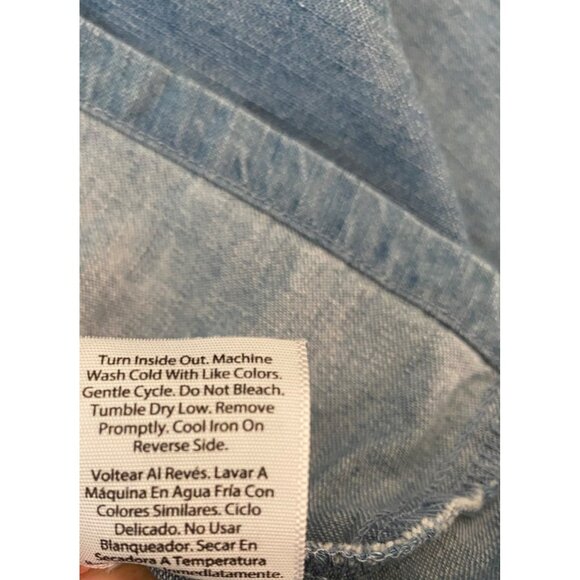 Wonder Nation Girls Denim Dress Embroidered Floral Puff Sleeve XXL (18) - Picture 6 of 12